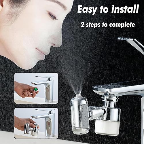 Miniatura 15 de Aireador extensor de grifo giratorio de 1080°, grifo universal de filtro de salpicaduras, grifo giratorio de ángulo grande 1080, accesorio de lavado