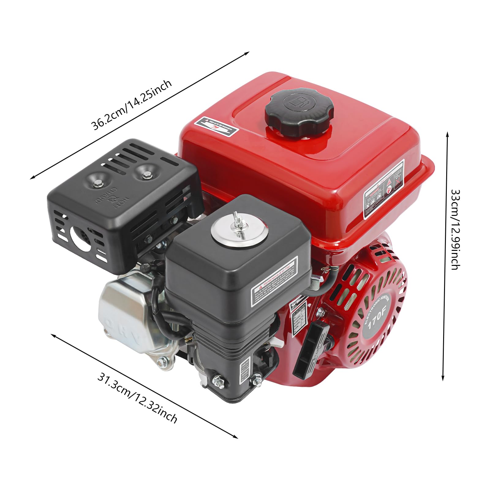 Motore a benzina per go kart, 7,5 CV 4 tempi OHV, motore a benzina 210cc, motore 4kW, motore stazionario 3600 giri/min per tosaerba, go kart, idropulitrici ad alta pressione