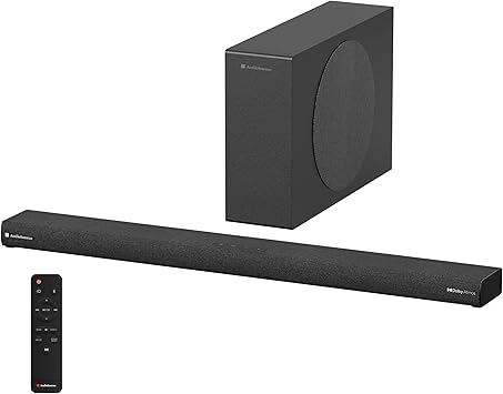 Audiosource 2.1 Soundbar, Wireless Subwoofer w/Dolby Atmos, 120W RMS & 240W Max Output, Compact Design, Bluetooth Streaming for Smart TV, Home Theater Audio and Multi-Devices, HDMI/eArc