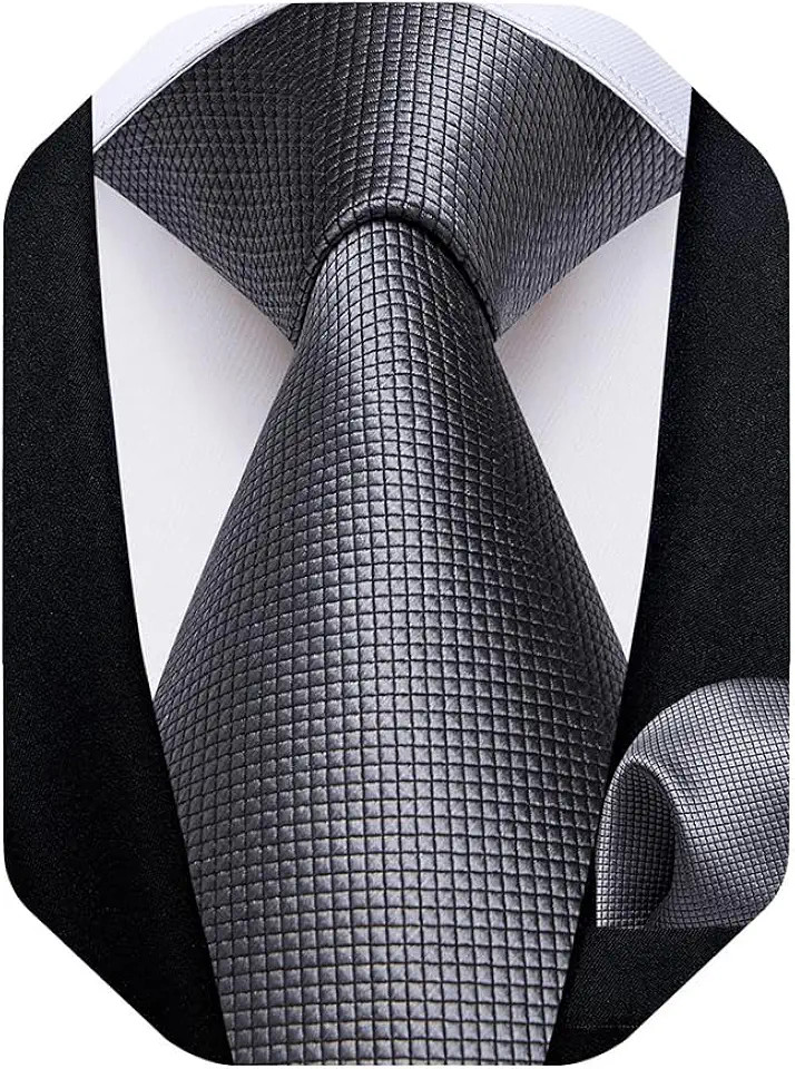 Gravata de seda masculina Solid Tie lenço de seda e conjunto quadrado de bolso