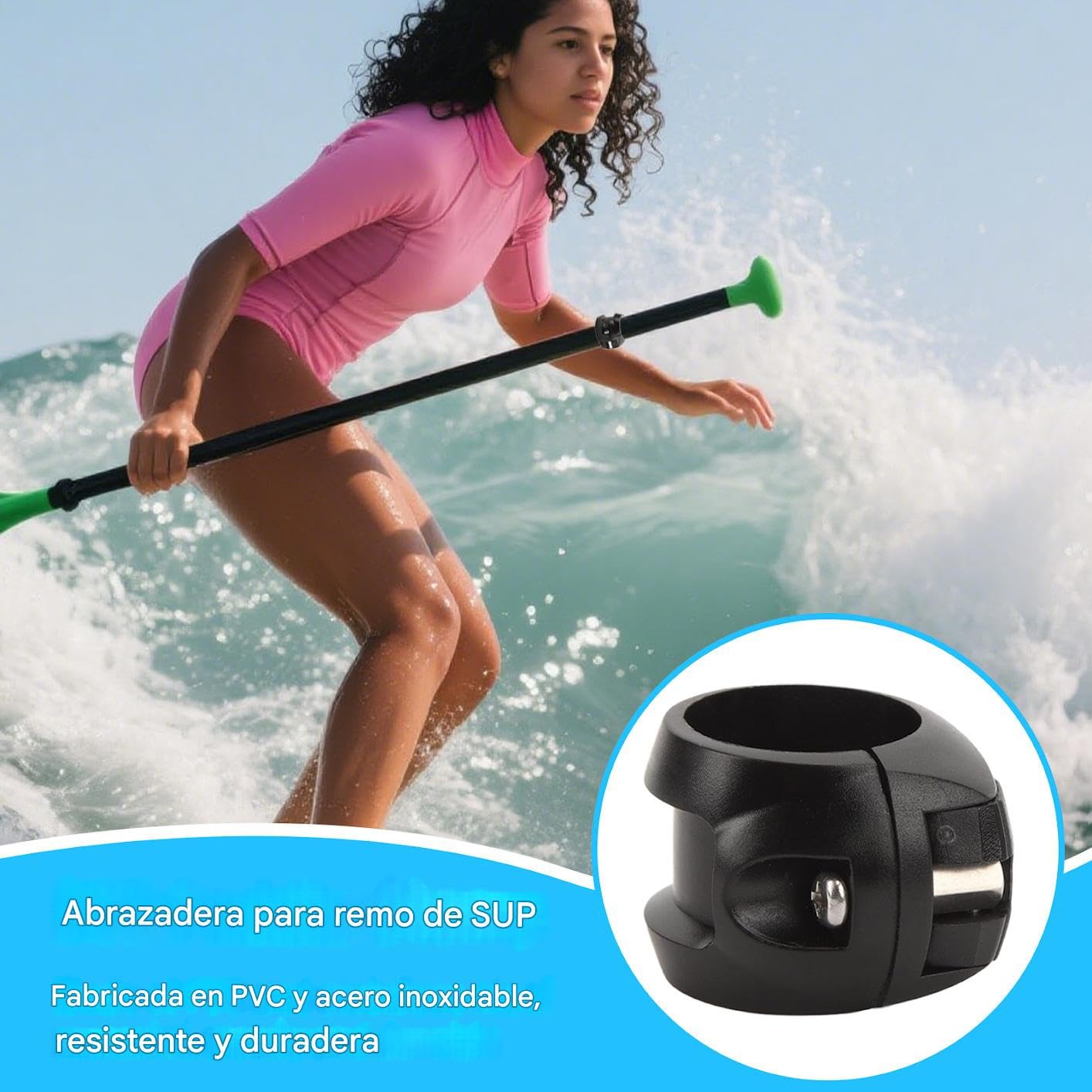 Sujetador De Remo De Paddle Surf | Cierre De Seguridad Para Palas | Accesorio de Liberación Rápida para Deportes Acuáticos como Kayak, , Piragüismo y Aventuras Marinas