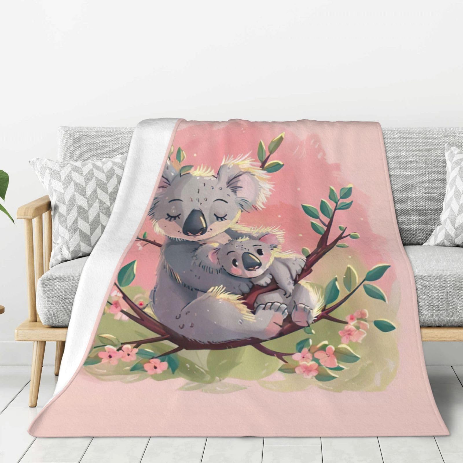 Couverture chaude en flanelle koala pour le camping et le lit