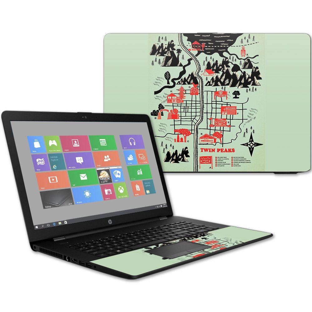 MightySkins Skin Compatible with HP 17t Laptop 17.3" (2017) - Twin Peaks Map | Protective, Durable, and Unique Vinyl Decal wrap Cover | Easy to Apply, Remove, and Change Styles | Made in The USA