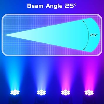 4PCS 105W Moving Head Wash 7X15 LED Stage Disco Light, RGBW LED DJ Light with Auto/Remote/DMX512 Control Modes for DJ Disco Bar Party Ballroom Halloween Christmas