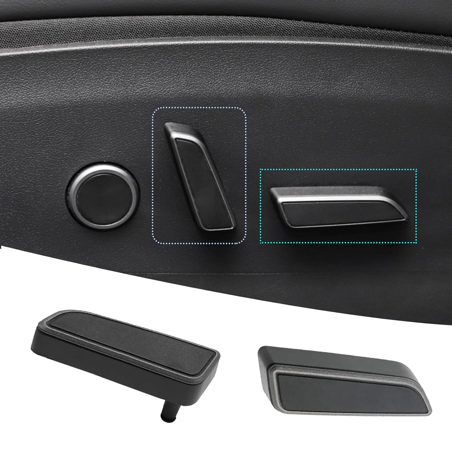 1Pair Seat Adjustment Button Compatible with Tesla Model 3/Y 2021 2022 2023 2024, Seat Adjustment Button Cover Replacement, Replaces Part 1098842-00-D, 1098843-00-E