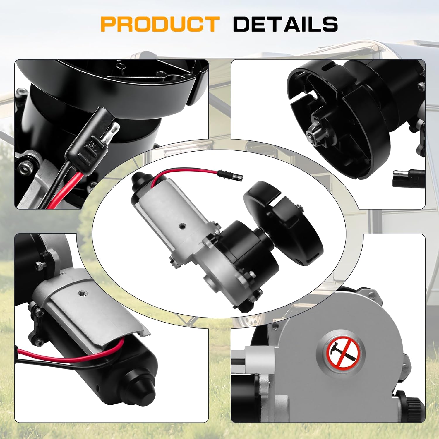 3317084.000U RV Awning Motor Drive Repair Kit Replacement for Dometic 9200 Series Awnings Replace 8962001.400U, 3316605.001, 3316605.017, Black