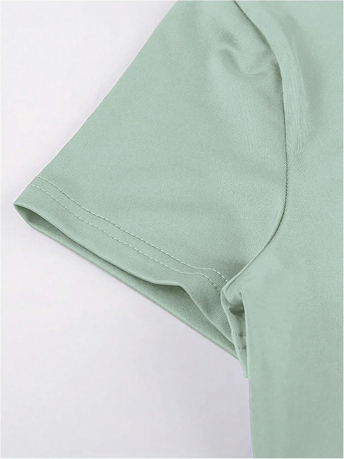 WDIRARA Women's Basic Crew Neck Short Sleeve T Shirt Fitted Tee Going Out Crop Top - Image 5