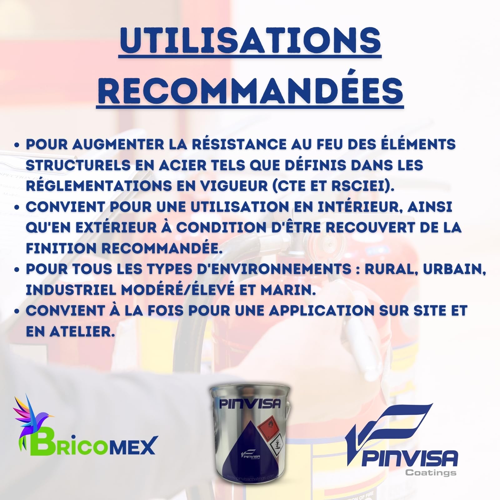 Peinture Intumescente Incendie Résistant au Feu RF30 | RF60 | RF90 | RF120 (4 litres)