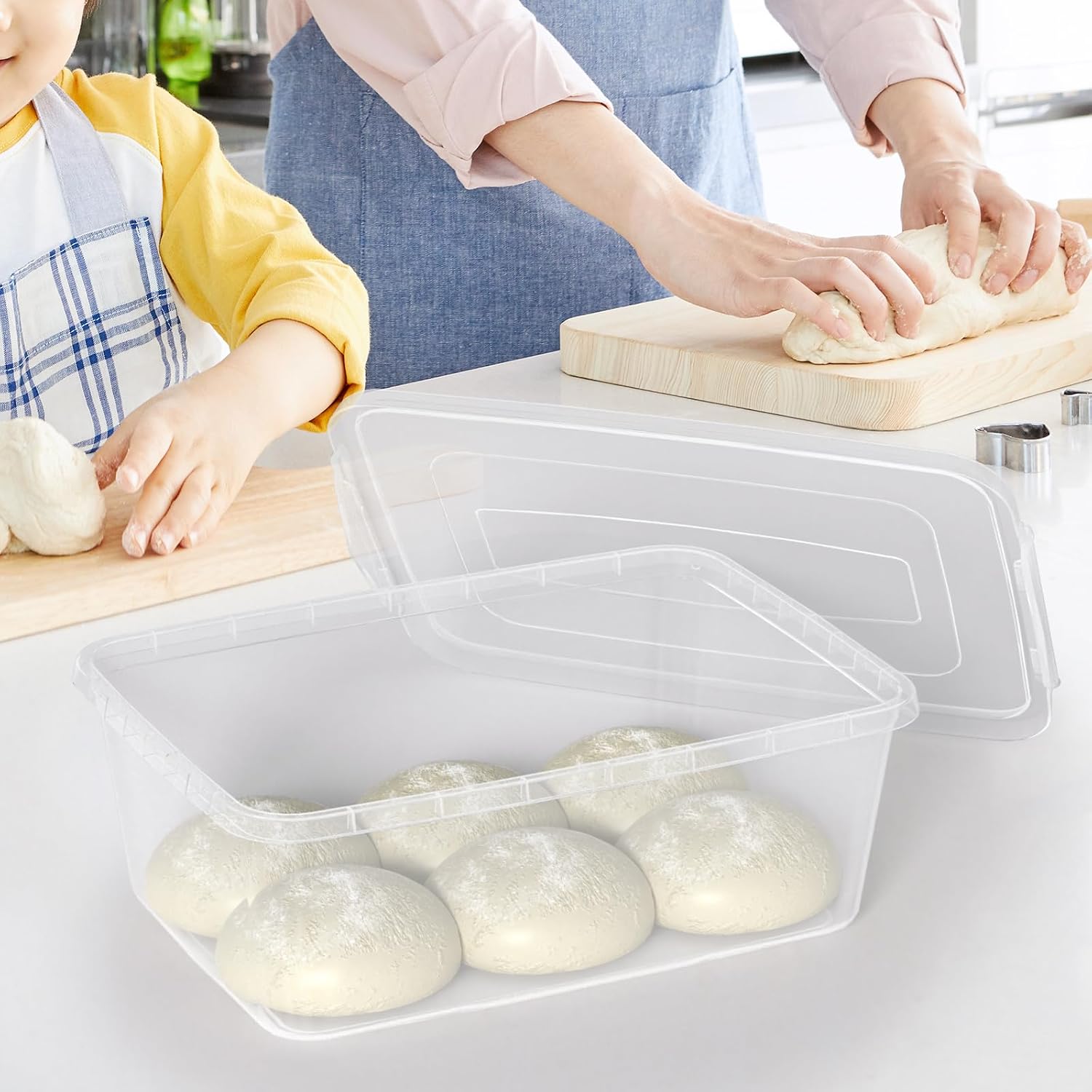 16 L Plastic Large Pizza Dough Proofing Container, 2 Packs