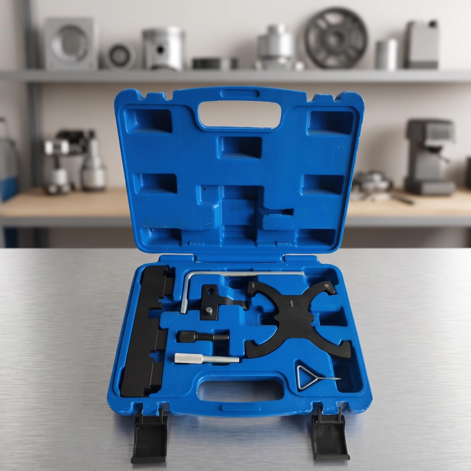 Colcolo Outillage Blocage Distribution Moteur Fixateur Cale Calage Pignon Cranté Clé Hexagonale L Mallette Rangement Interne Compartiment Séparé