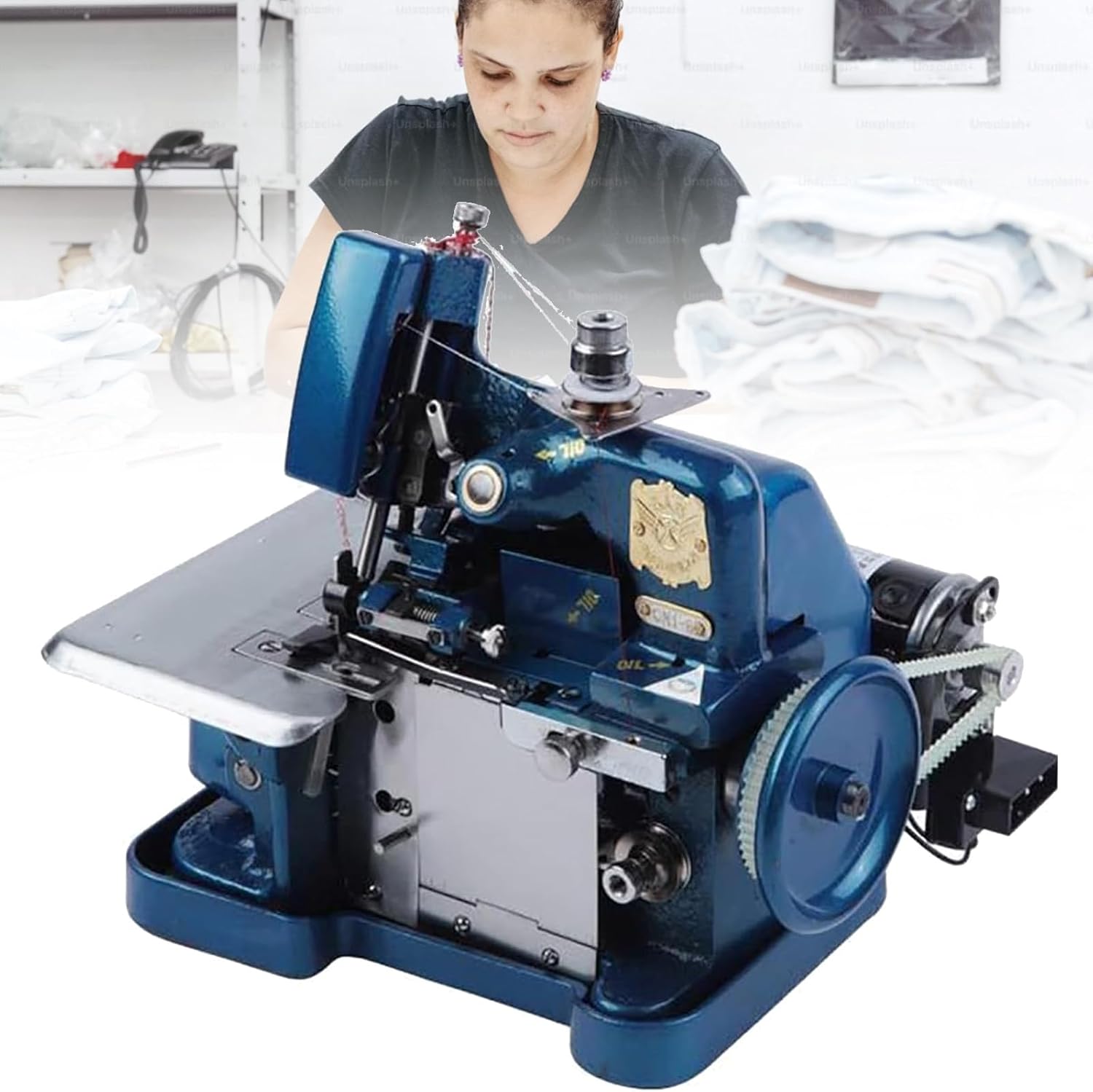 Machine Serger Industrial,Serger Sewing Machine 3000 Stitches,Adjustable Stitch Length with Metal Frame,for Multiple Materials, Cotton,Woolen, Knitwear, etc Black