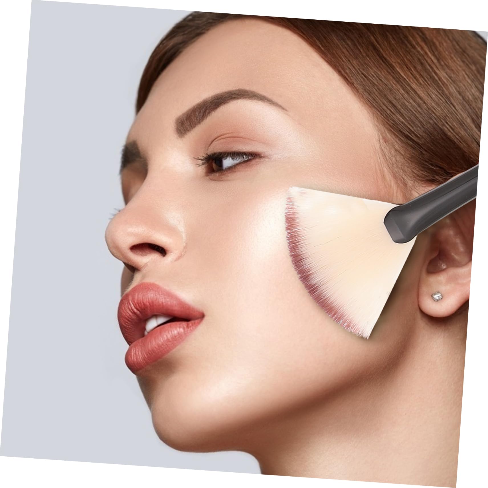 36pezzi Pennelli Per Viso Forma Di Ventaglio Pennelli Cosmetici Per Per Gel e Facile Da Pulire Design Compatto Pratico Per Make up e Illumina Pelli