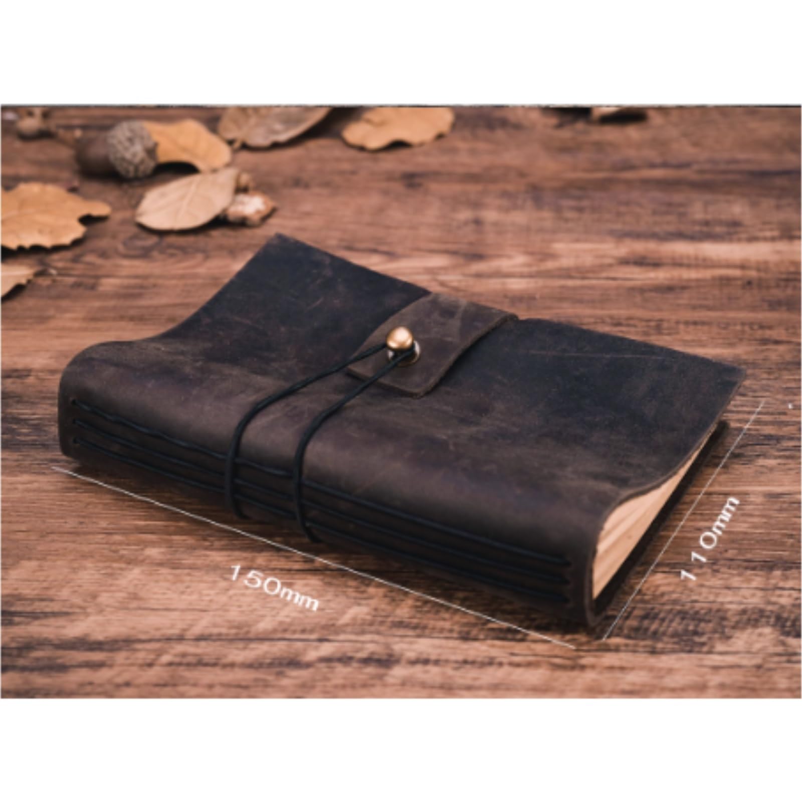 Notatnik Podróży Retro Notesy, Ręcznie Robione Pamiętniki, Przenośne Zeszyty Ćwiczeń Codziennego Pisania(Black)