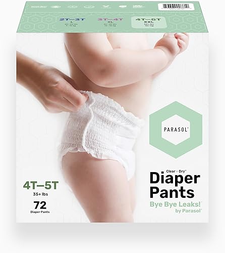 Parasol Clear+Dry - Pañales desechables naturales, protección RashShield y envoltura cómoda Active 360, pañales de entrenamiento hipoalergénicos,