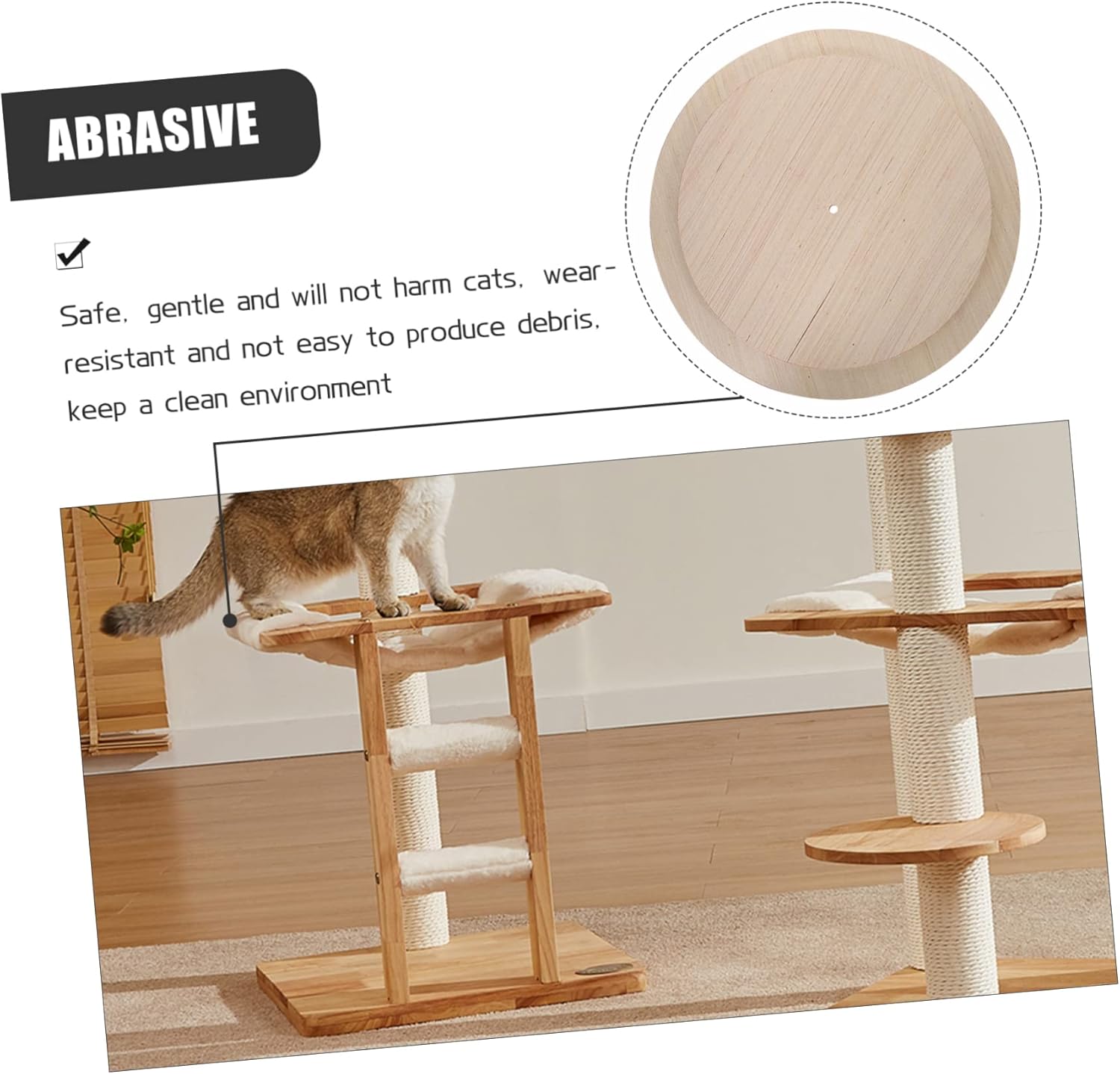 YARNOW Cat Scratching Post Board Wooden Scratching Platform for Cats DIY Sturdy and Safe Design for Play and Relaxation for Kitten Fun and Exercise