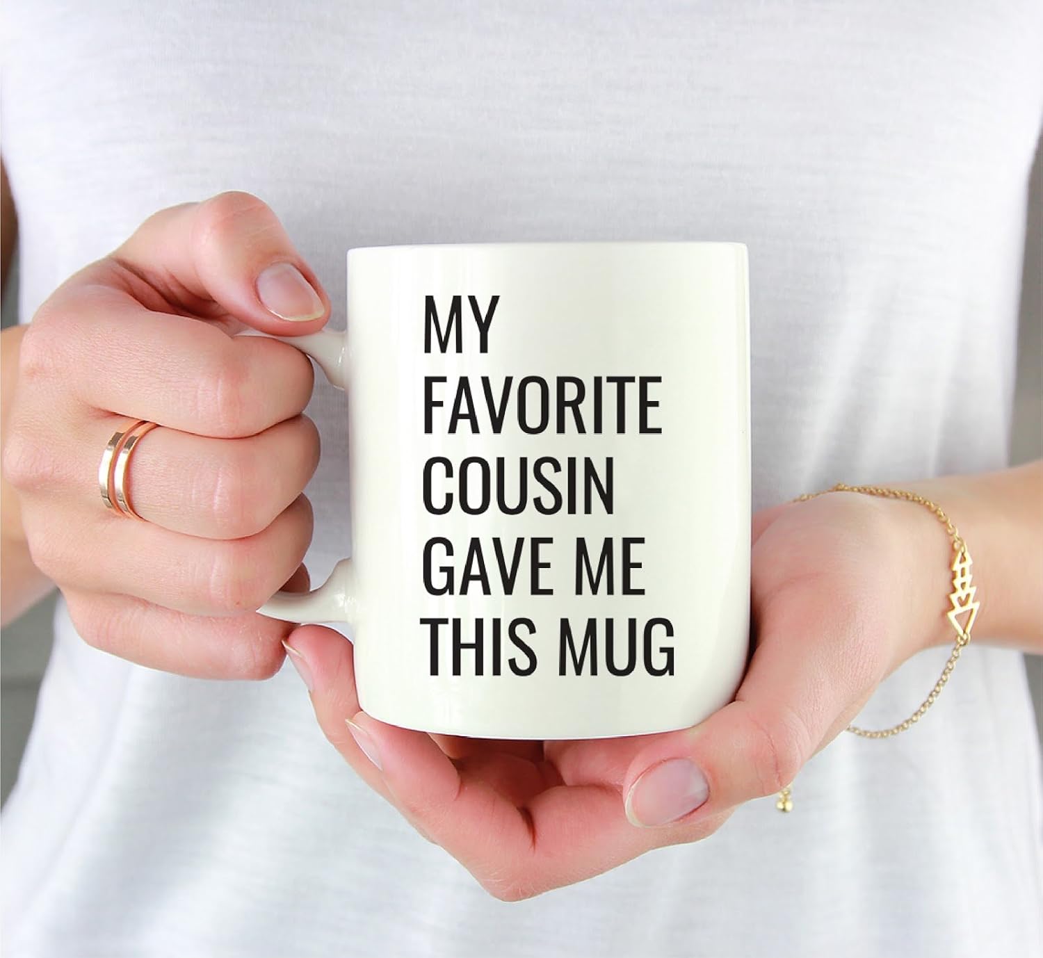 Andaz Press 11oz. Funny Coffee Mug Gag Gift, My Favorite Cousin Gave Me This Mug, 1-Pack, Birthday Christmas Sarcastic Humor Gift Ideas Gifts For Cousins, Cousin Gifts For Men Cousin Mug