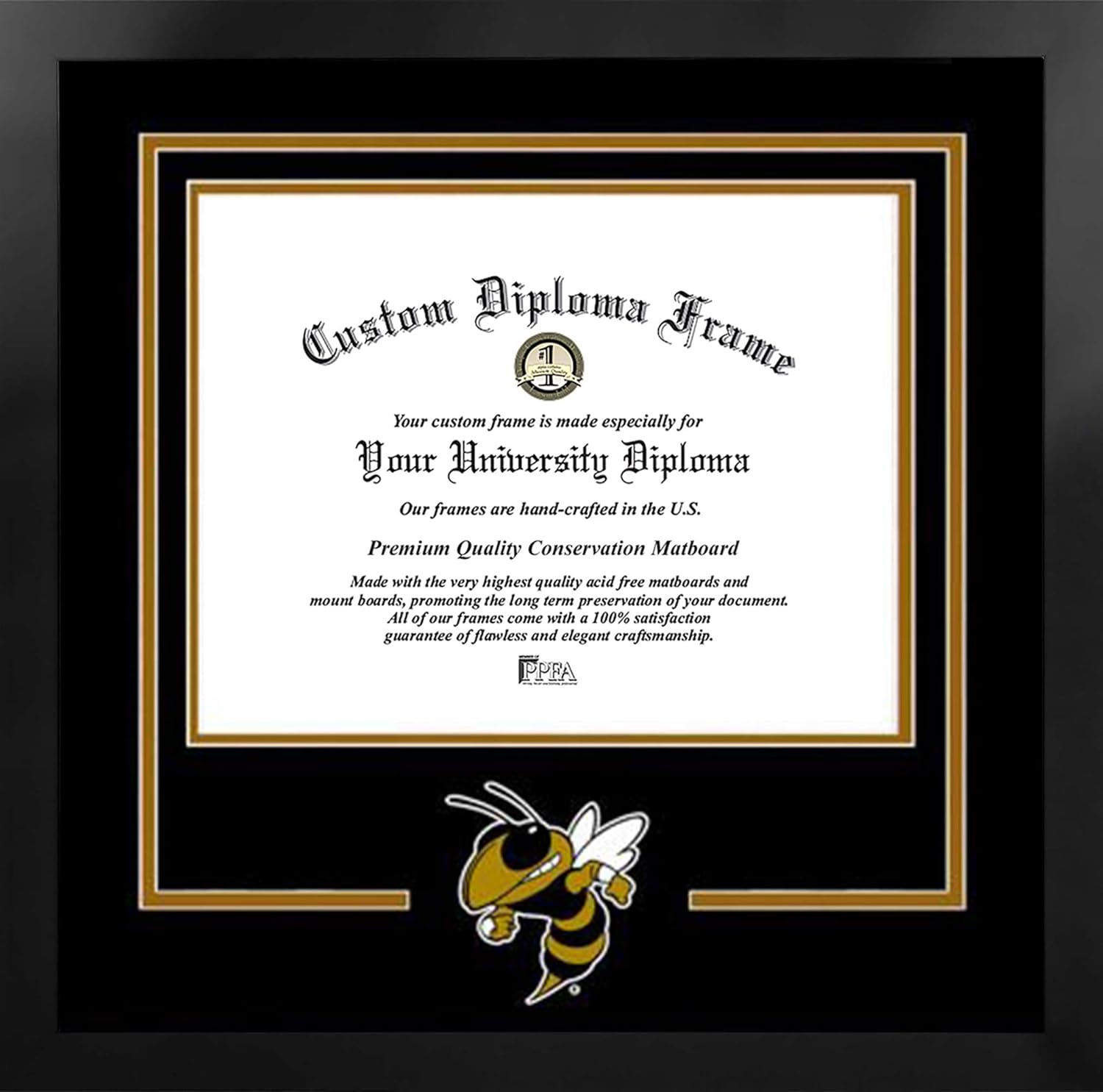 Campus Images NCAA unisex Spirit Diploma Manhattan Black Frame with Bonus Lithograph (value savings $59)