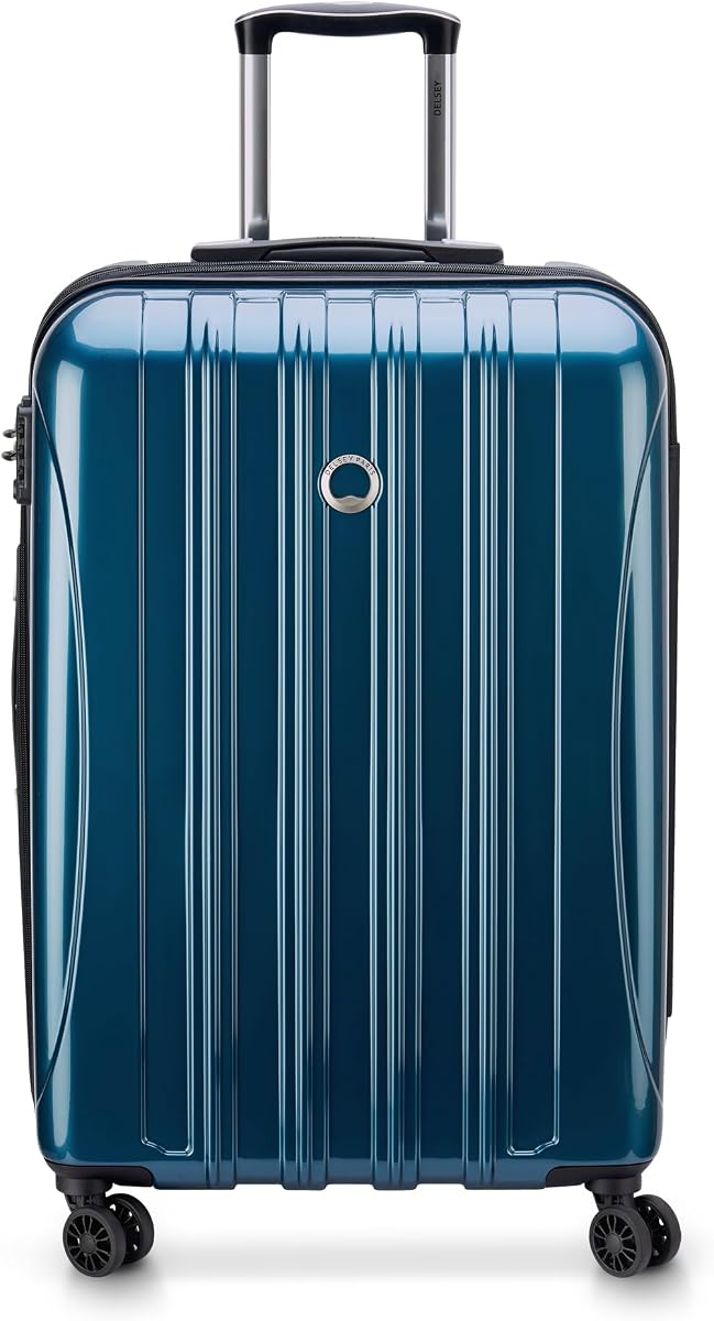 Helium Aero Hardside Expandable Luggage with Spinner Wheels, Teal, Checked-Medium 24 Inch