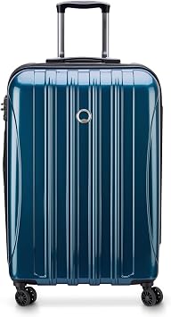 DELSEY PARIS Helium Aero Hardside Expandable Luggage with Spinner Wheels, Teal, Checked-Medium 24 Inch