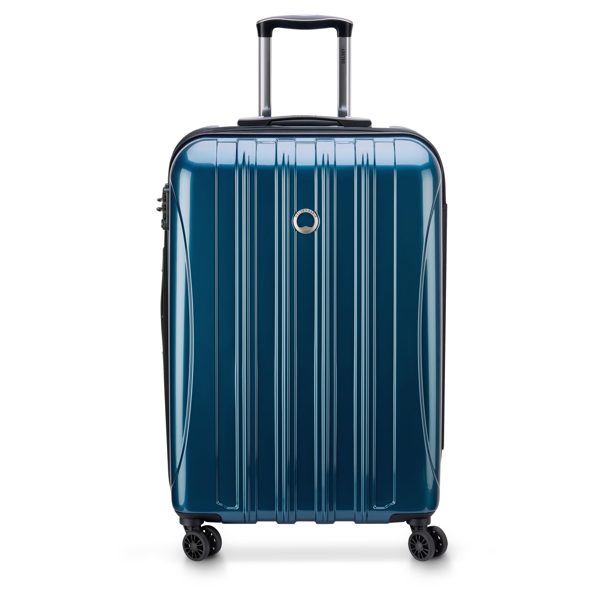 Helium Aero Hardside Expandable Luggage with Spinner Wheels, Teal, Checked-Medium 24 Inch