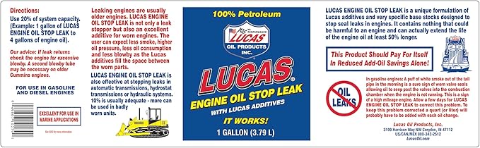 Lucas Oil 10279 Aceite para Motor Sellador de Fugas - 1 Galón miniatura 3