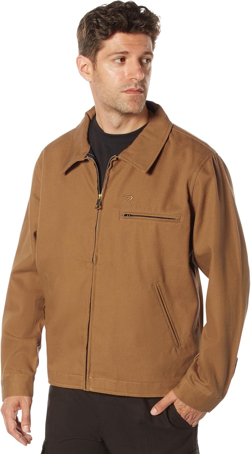 Rothco Lightweight Canvas Work Jacket – Rugged & Casual Long Sleeve Workwear Shirt Shacket