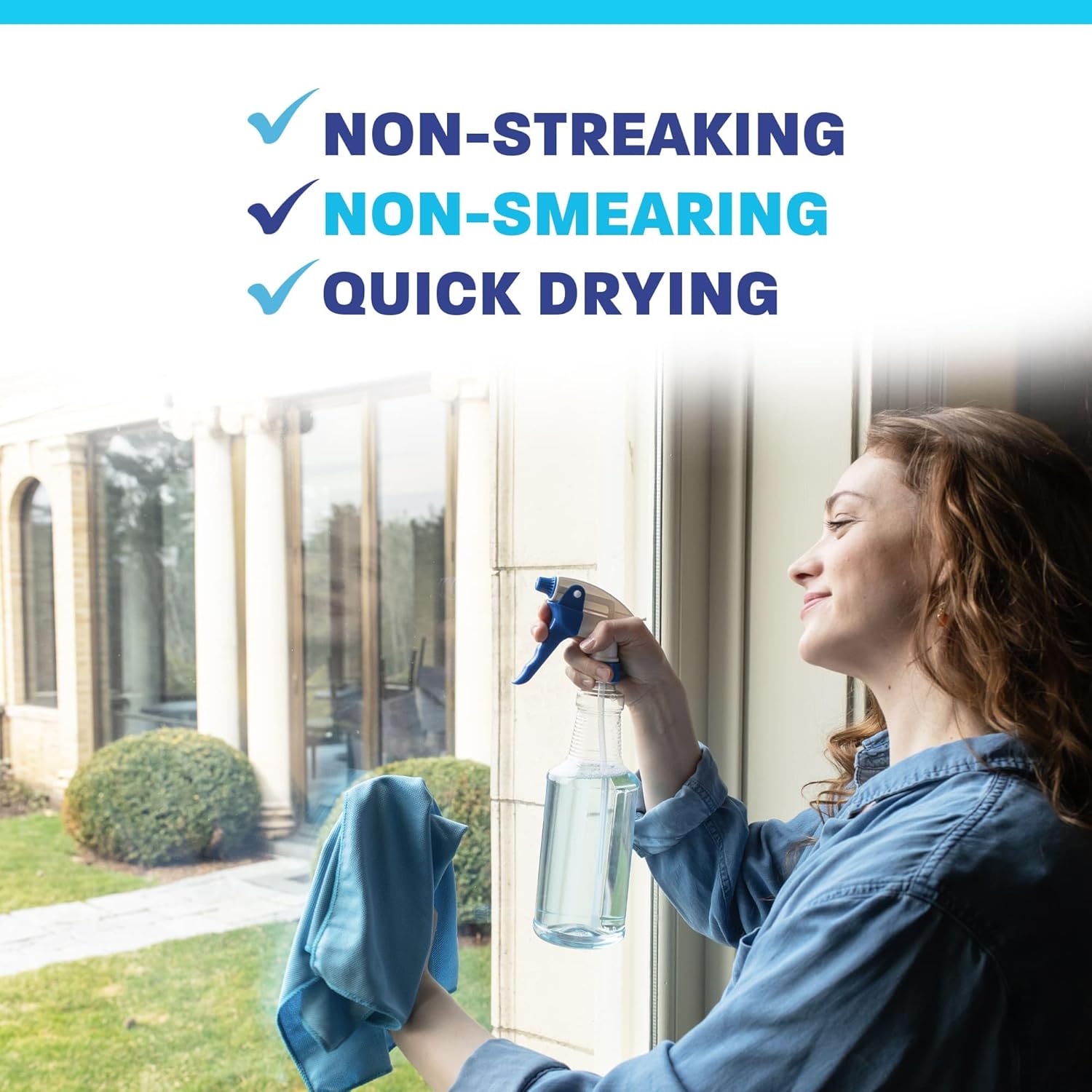 Zogics Non-Ammoniated Glass Cleaner Concentrate - Case of 6-32 oz Bottles - Each Bottle Makes up to 10 Gallons - Meets ECOLOGO Standards