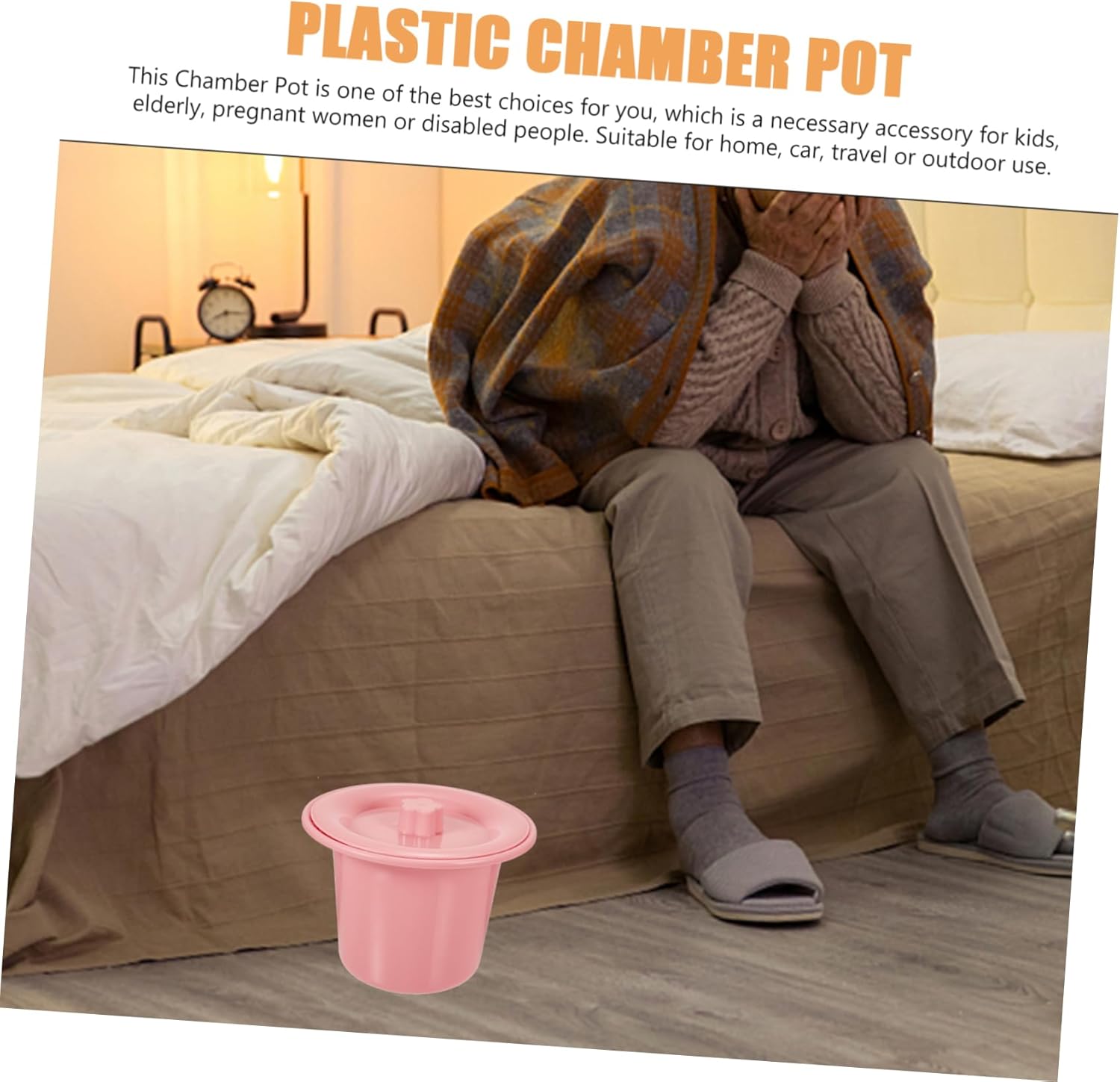 Bedpan for Women Boy Girl Spittoon Covered Urinal Pot Hospital Home Use Non-Slip Bottom