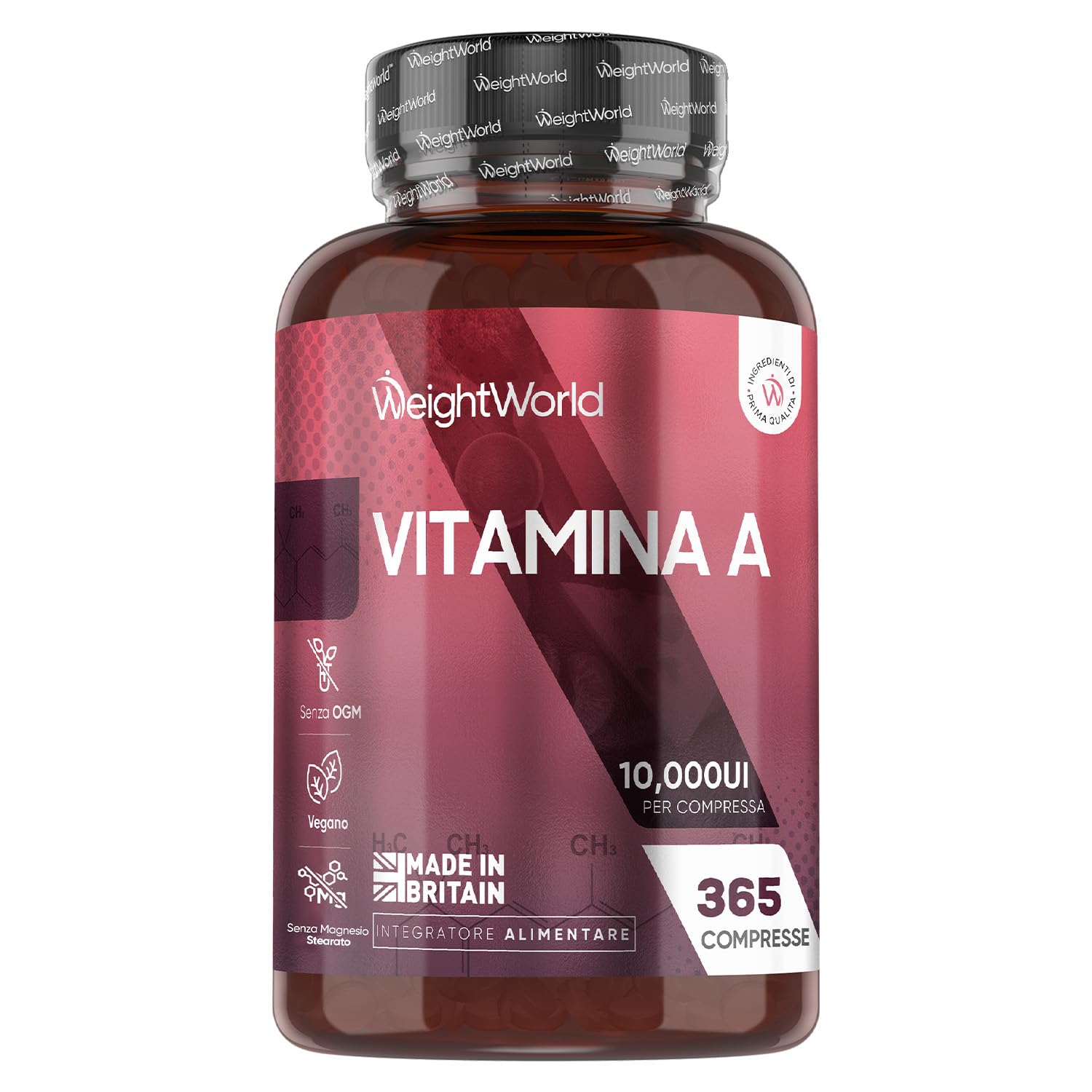 Vitamina A, 365 Compresse Vegane (per 1+ Anno), Vit A come Retinil Acetato, La Vitamina A Contribuisce al Mantenimento di una Vista Normale (EFSA), Senza Magnesio Stearato, Prodotto nel Regno Unito