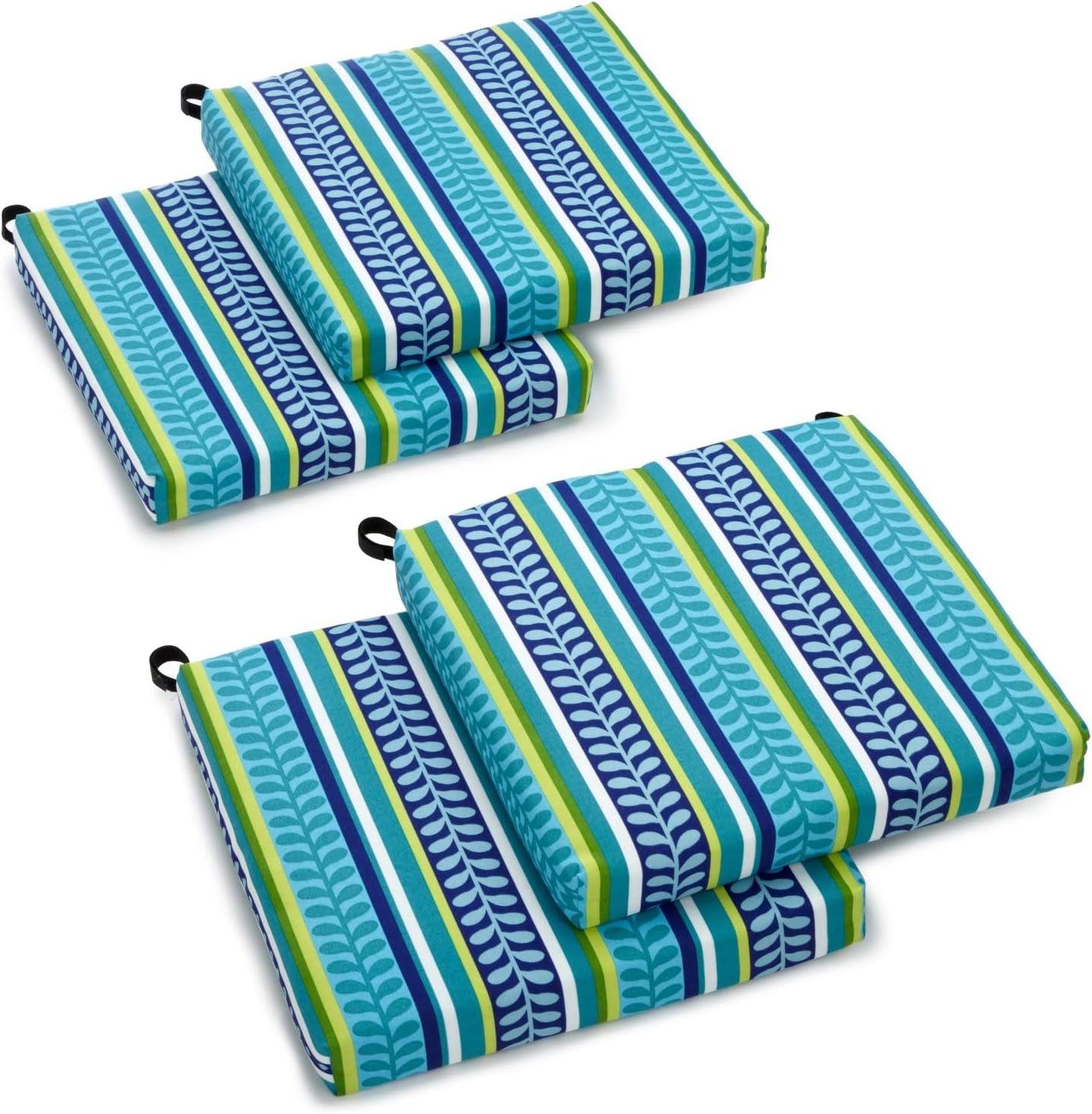 Blazing Needles Outdoor Chair Cushion, 20 x 19, Pike Azure 4 Count