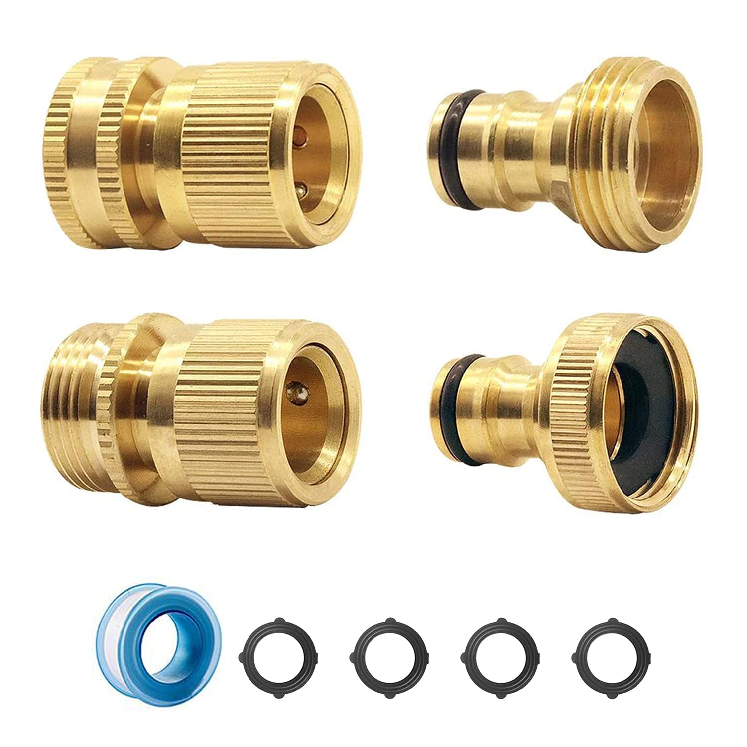 Buy 3/4” inch solid brass male and female connector, garden hose quick