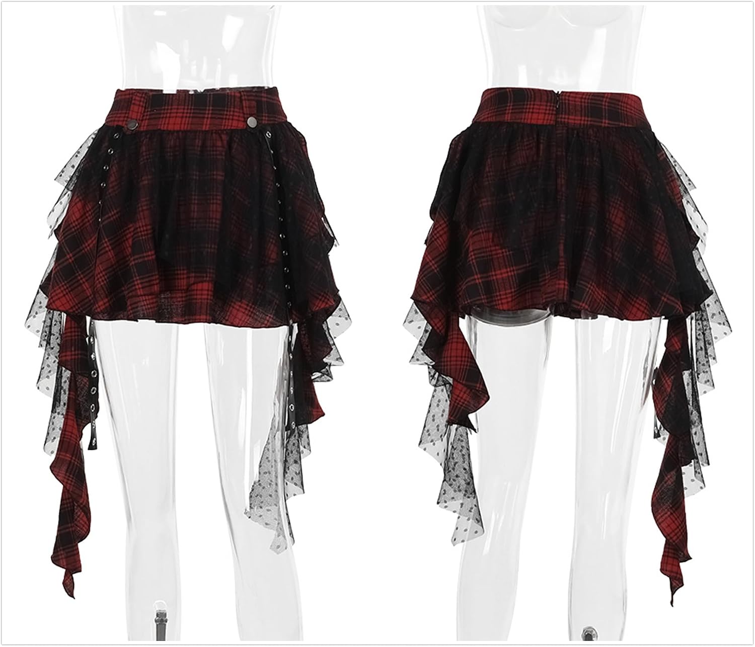 Goth Skirts for Women Punk Grunge Rave Emo Y2k Vintage Halloween