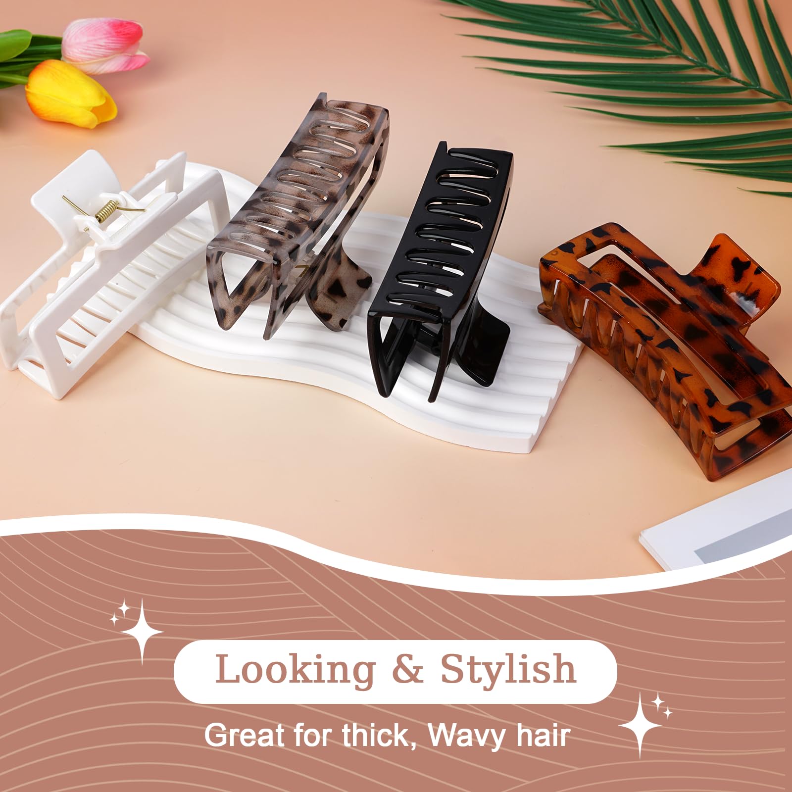 Jumbo Leopard Claw Clips - 4 Pack -9 Jumbo Leopard Claw Clips - 4 Pack -9