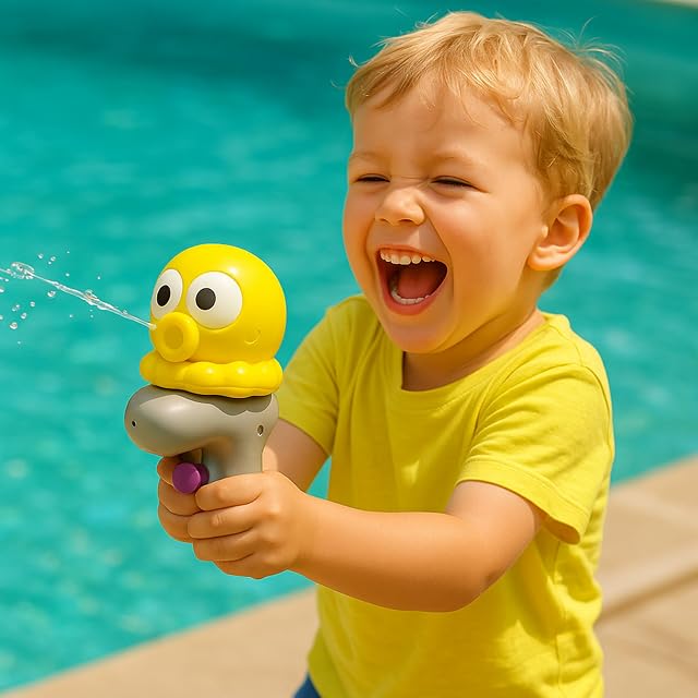 Foto 7 de 7 de Juego de 2 pistolas de agua para niños, 80 ml, alcance de 2 a 6 m, material ABS, juguete de baño para jardín