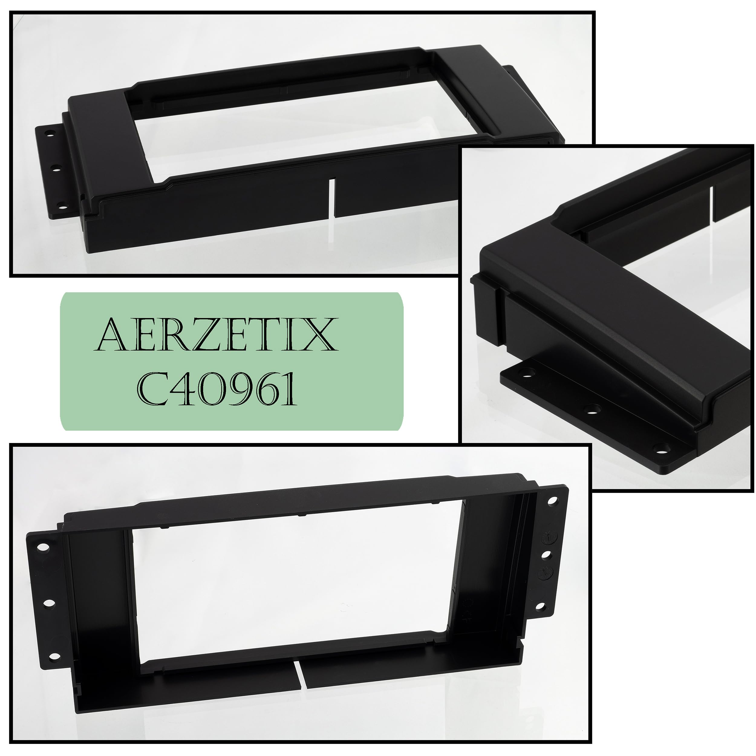 AERZETIX - C40961 - Mascherina telaio adattatore 2 DIN per autoradio - in plastica - compatibile con Land Rover Discovery 2005+, Land Rover Freelander 2007+, Land Rover Sport 2005+