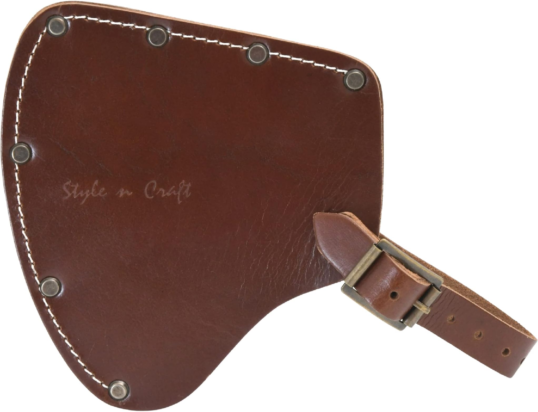 Style n Craft Camper/Sportsman's Hatchet Sheath, Full-Grain Leather Axe Sheath with Secure Covering