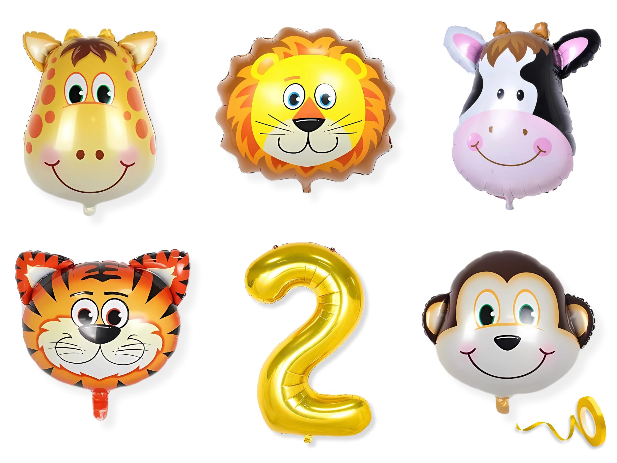 Mystic Toy Store 2nd Animal Balloons for Birthday Decoration Kit 2 year Old Baby Boys Girls Kids 5 Pcs Animal Theme Foil Balloons Decoration Set Items-image-45
