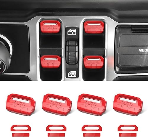 Miniatura 8 de DIAMOOKY 4 fundas de botón para interruptor de ventana mejoradas compatibles con Jeep Wrangler JL JLU 2018-2024 y Gladiator JT 2020 2021 2022 2023