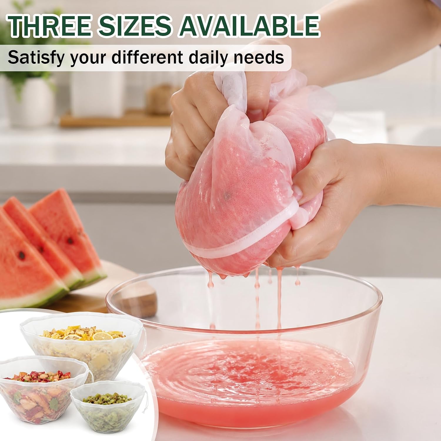 3PCS Cheese cloth for Straining, Nut Milk Bag