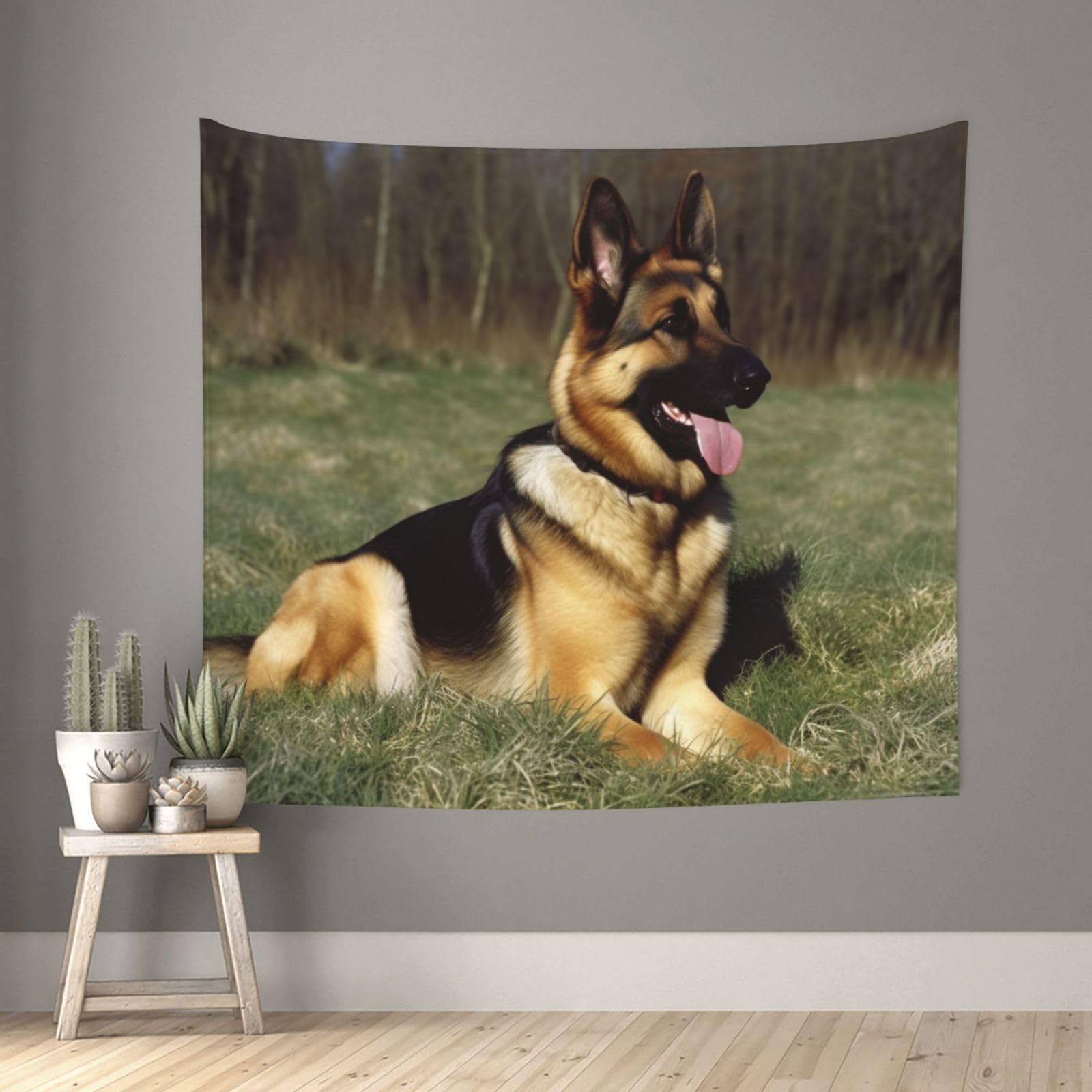 FodPand German Shepherd Dog Tapestry for Bedroom Aesthetic, Wall Hanging Tapestries Art Decor Backdrop Wall Tapestry for Dorm Living Room Funny Poster Party Banner Background 51" X 60"