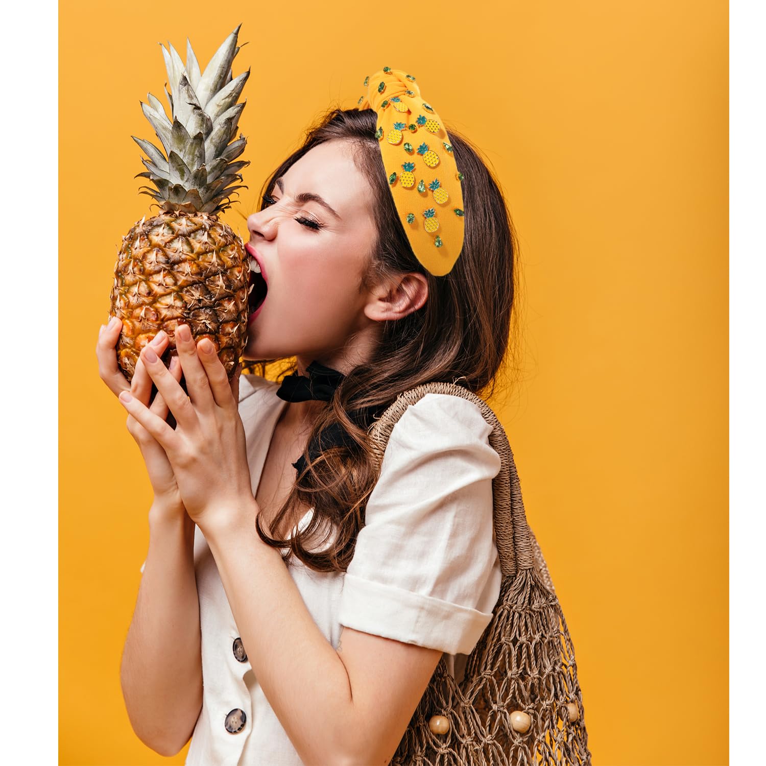 264. The Paradise Pineapple Brooke Shade Beaded Headband The Under the Sea Beaded Headband – Brooke Shade main image 2