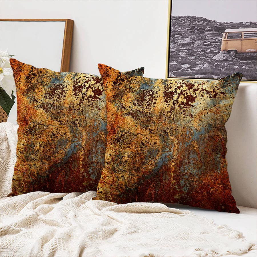 Amazon.co.jp: TQFZP クッションカバー 2枚セット 抽象的 錆 カラフル