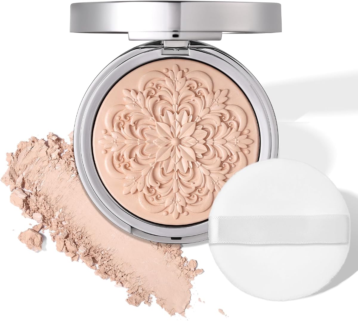 UCANBE 2-in-1 Superfreezed Pressed Setting Powder – Set & Prime Powder Foundation Compact, Oil Control | Hydrating | Long-Lasting | Alcohol-Free | Paraben-Free | Smooth Matte Finish (Light)