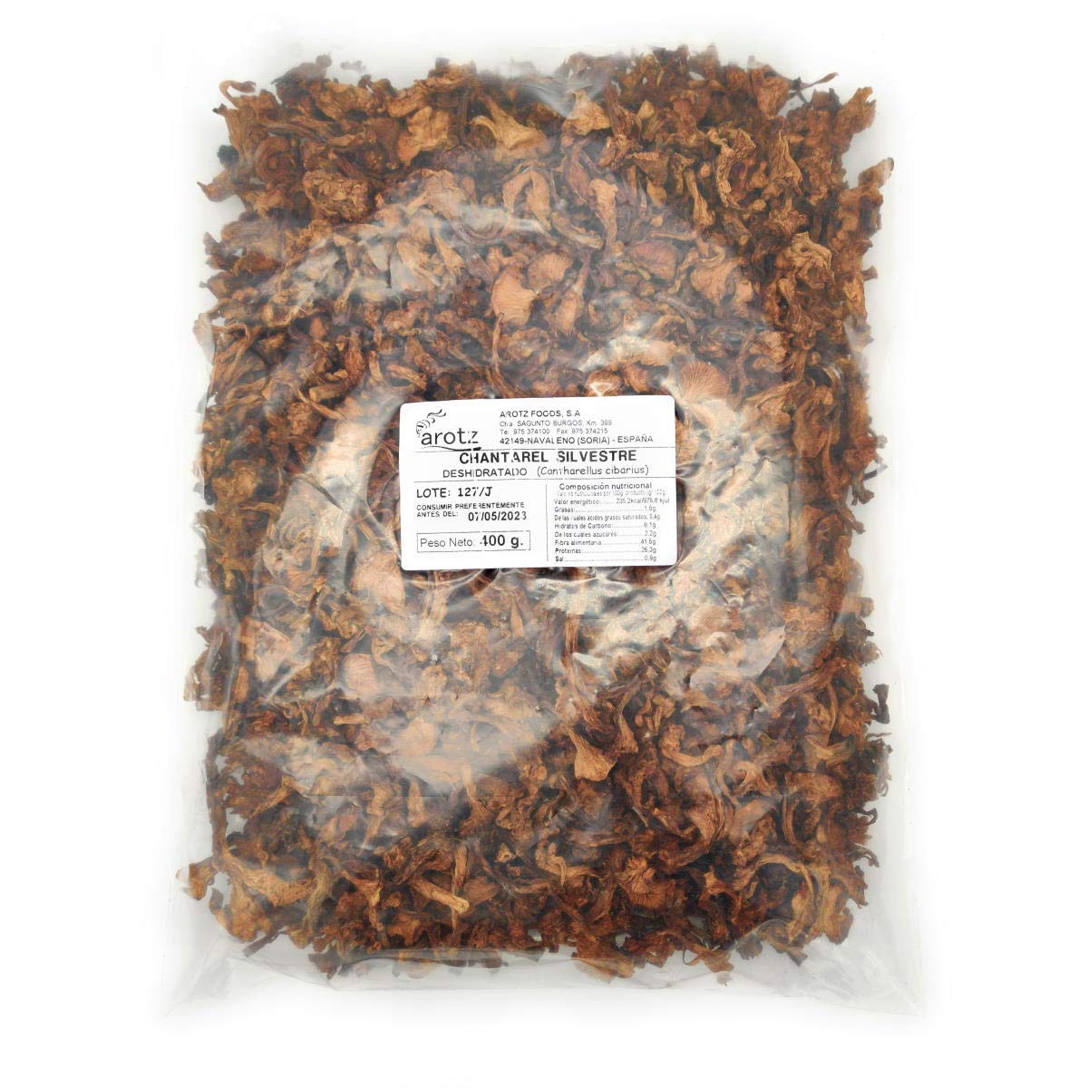 getrocknete wilde Pfifferlinge - auch Cantharellus cibarius oder Eierschwammerl genannt - Speisepilze der Spitzenklasse aus Spanien - Scheiben - 400 g, Menge:1 Stück