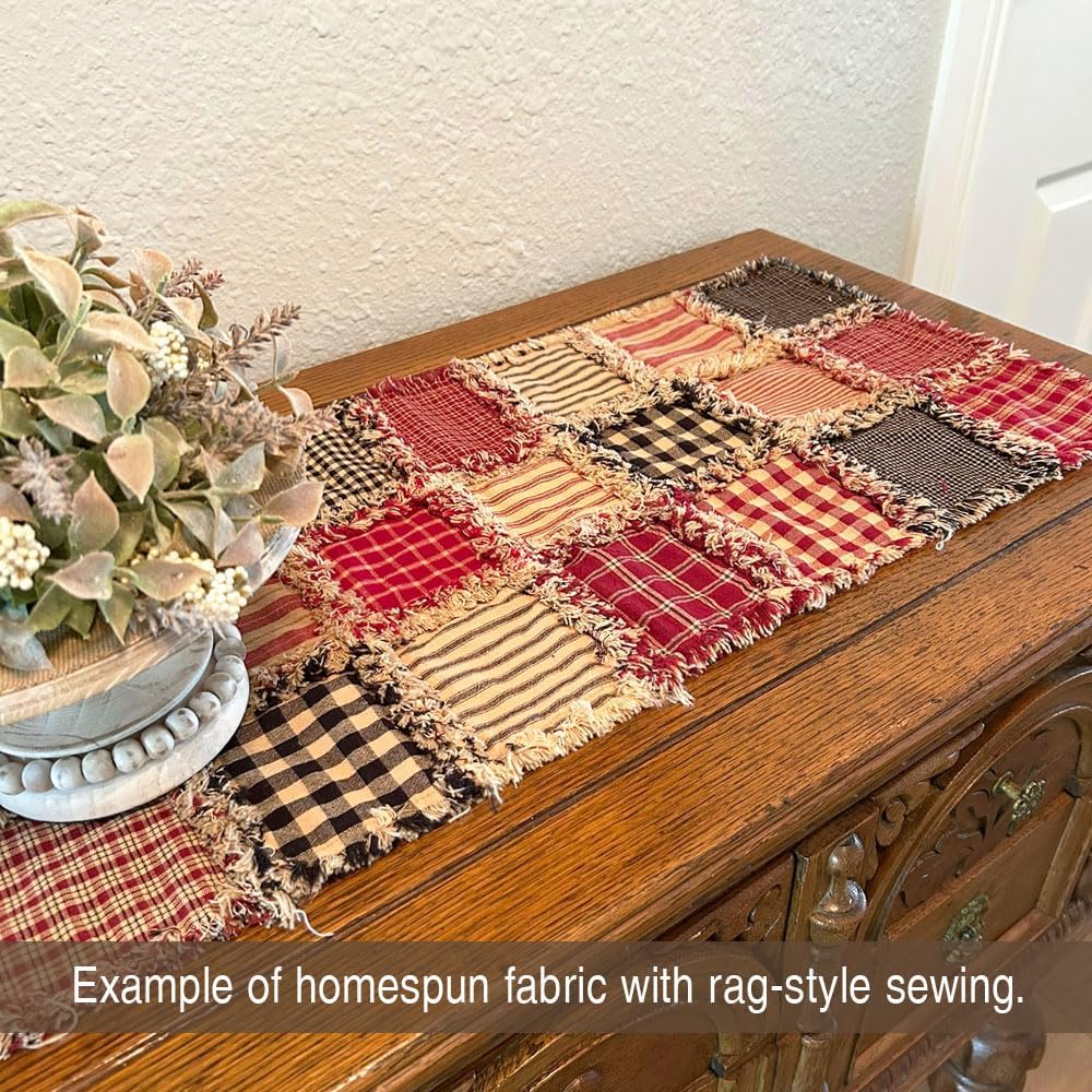 40 Farmhouse Red Charm Pack, 6 inch Precut Cotton Homespun Fabric Quilt Squares by JCS