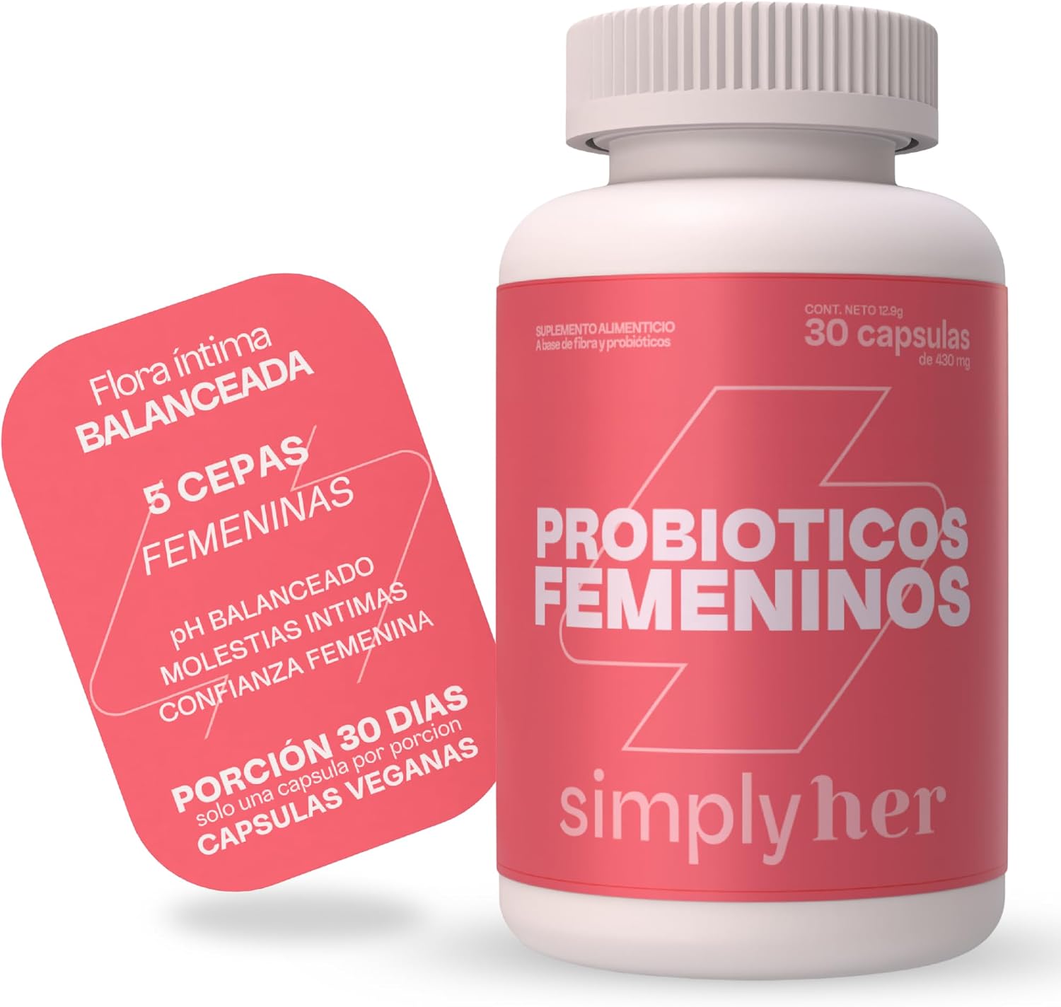 SIMPLY HER Probioticos Mujer | Flora Intima & pH Balanceado | 30 días ...