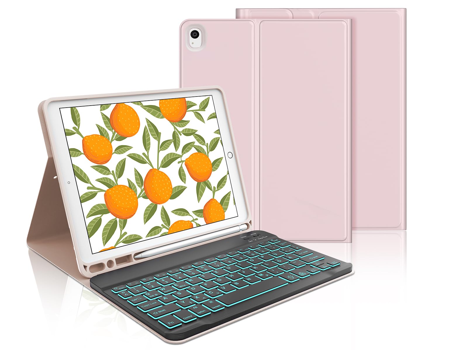 IVEOPPE Tastatur Hülle Für IPad Pro 12.9 1./2. Gen – Deutsche QWERTZ Tastatur, 7-Farben Beleuchtung, Magnetisch