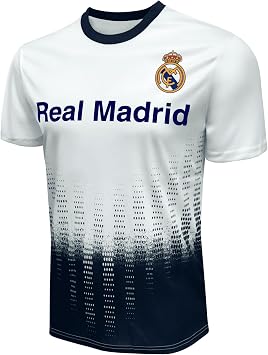 Icon Sports Men Compatible with Real Madrid Sublimation Logo Poly Soccer Jersey - White XL