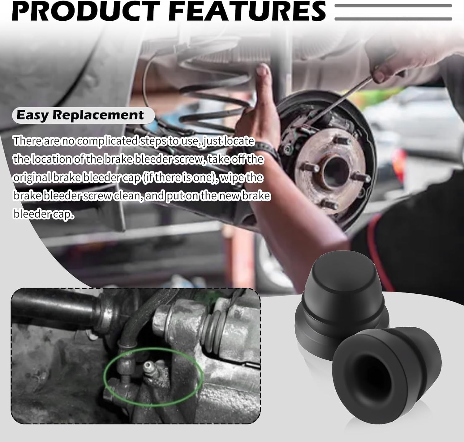 18PCS Car Brake Bleeder Caps,Soft Grease Fitting Caps to Protect Brake Bleeder Screw from Dust,EPDM Car Accessories Grease Zerk Cap for Most Cars/SUVs Brakes Bleeders Screw