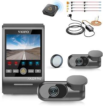 Bundle VIOFO A229 Pro 3CH + Remote Control + HK4 Hardwire Kit with 8pcs Fuse Tap 3 Channel 4K HDR Dash Cam, Dual STARVIS 2 Sensors, 4K+2K+1080P Front Inside and Rear Car Camera